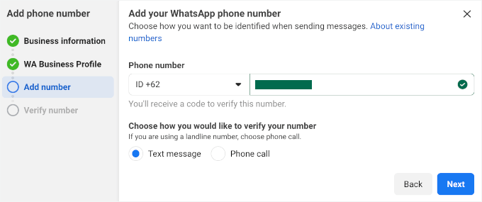 Entering your phone number