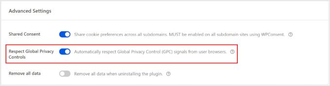 WPConsent global privacy control