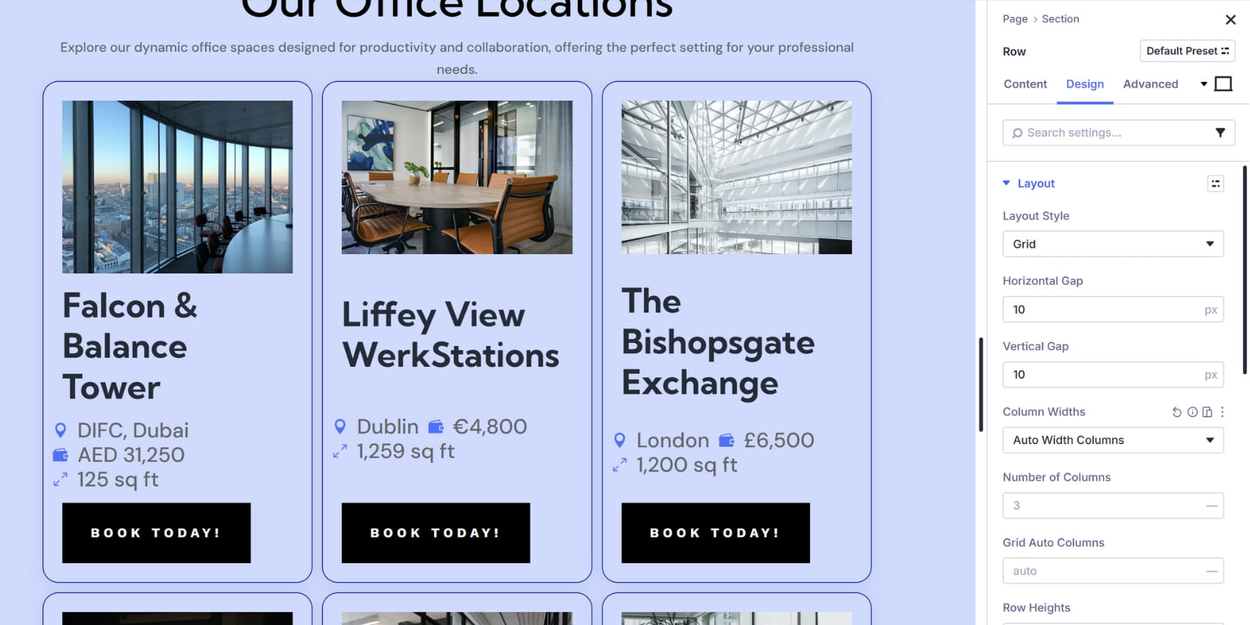 A screenshot of loops built with Grids in Divi 5