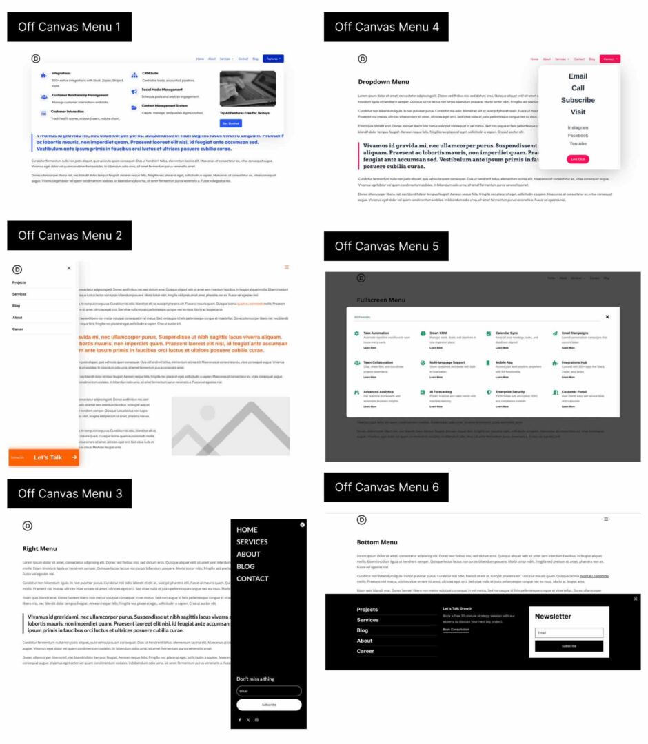 Off Canvas Menus For Divi 5