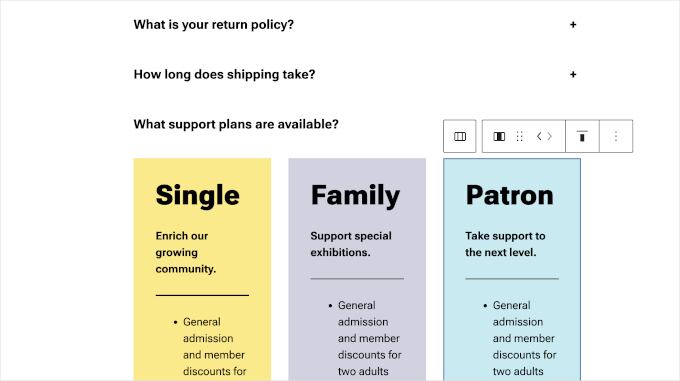 Accordion block in WordPress 6.9