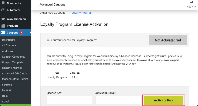 Add license for Loyalty Program plugin