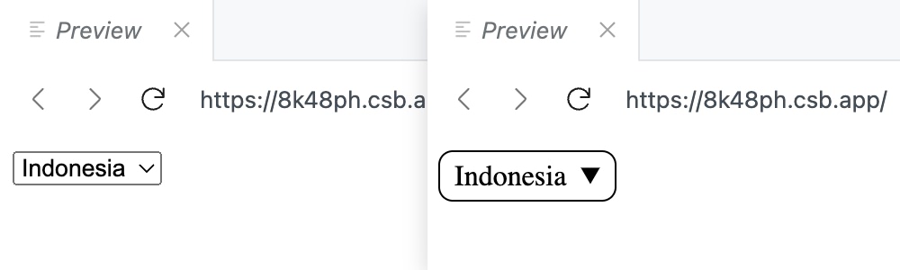 Select element before after comparison