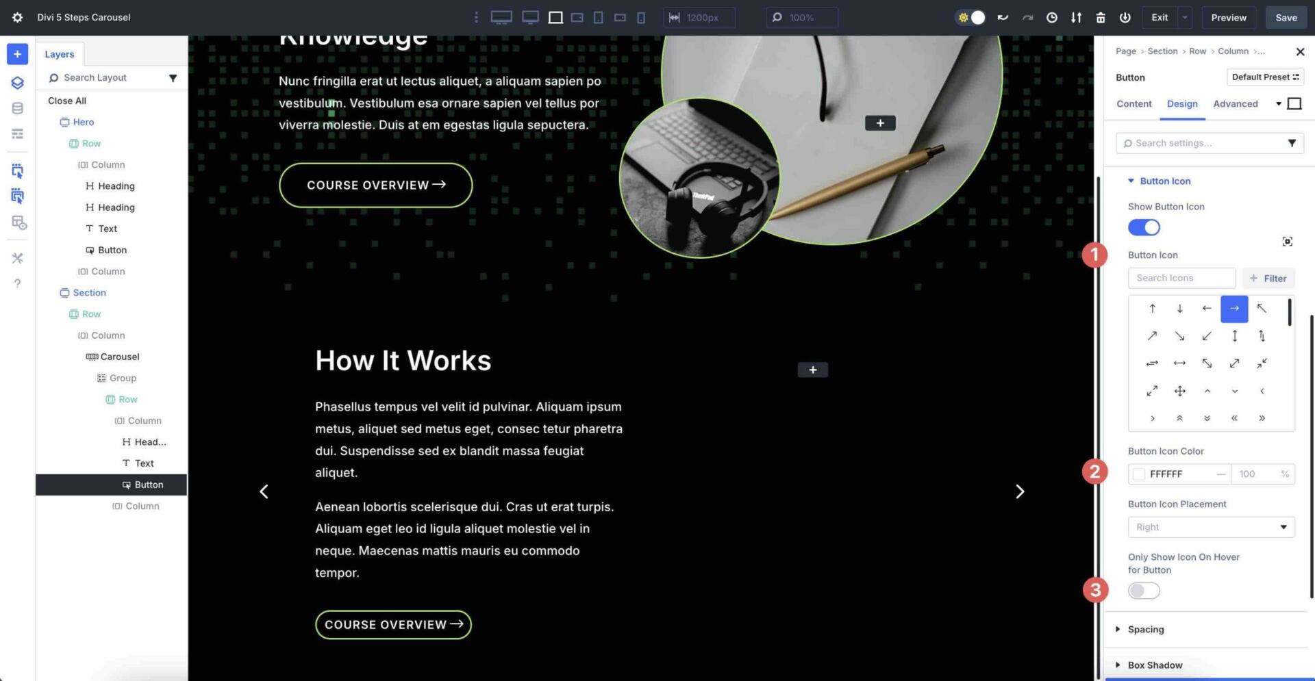 Steps Carousel with Divi 5