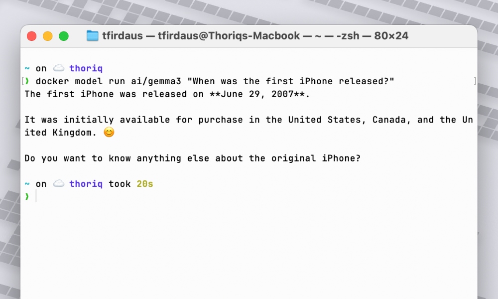 Gemma3 model answering iPhone question