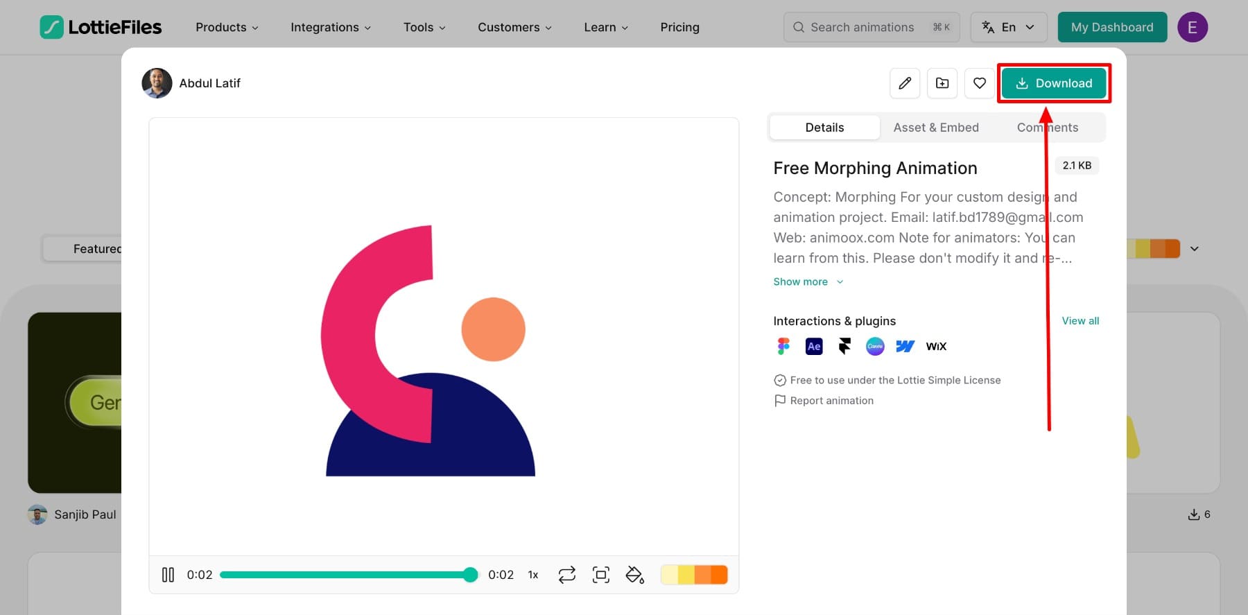 download lottie from lottiefiles