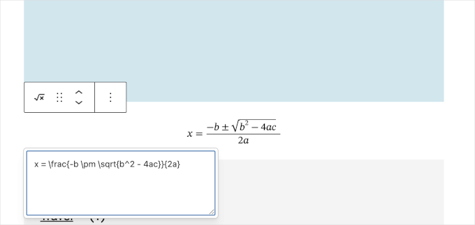 Adding math equations in WordPress 6.9