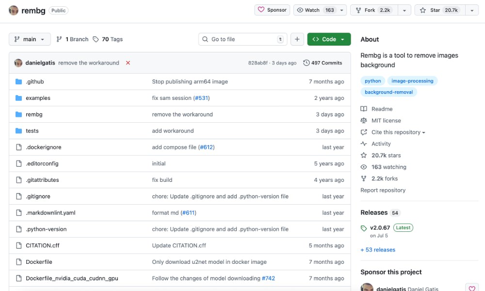 Rembg background removal tool