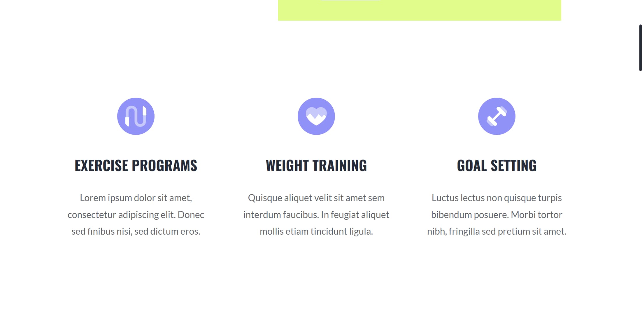 An example of a blurb section