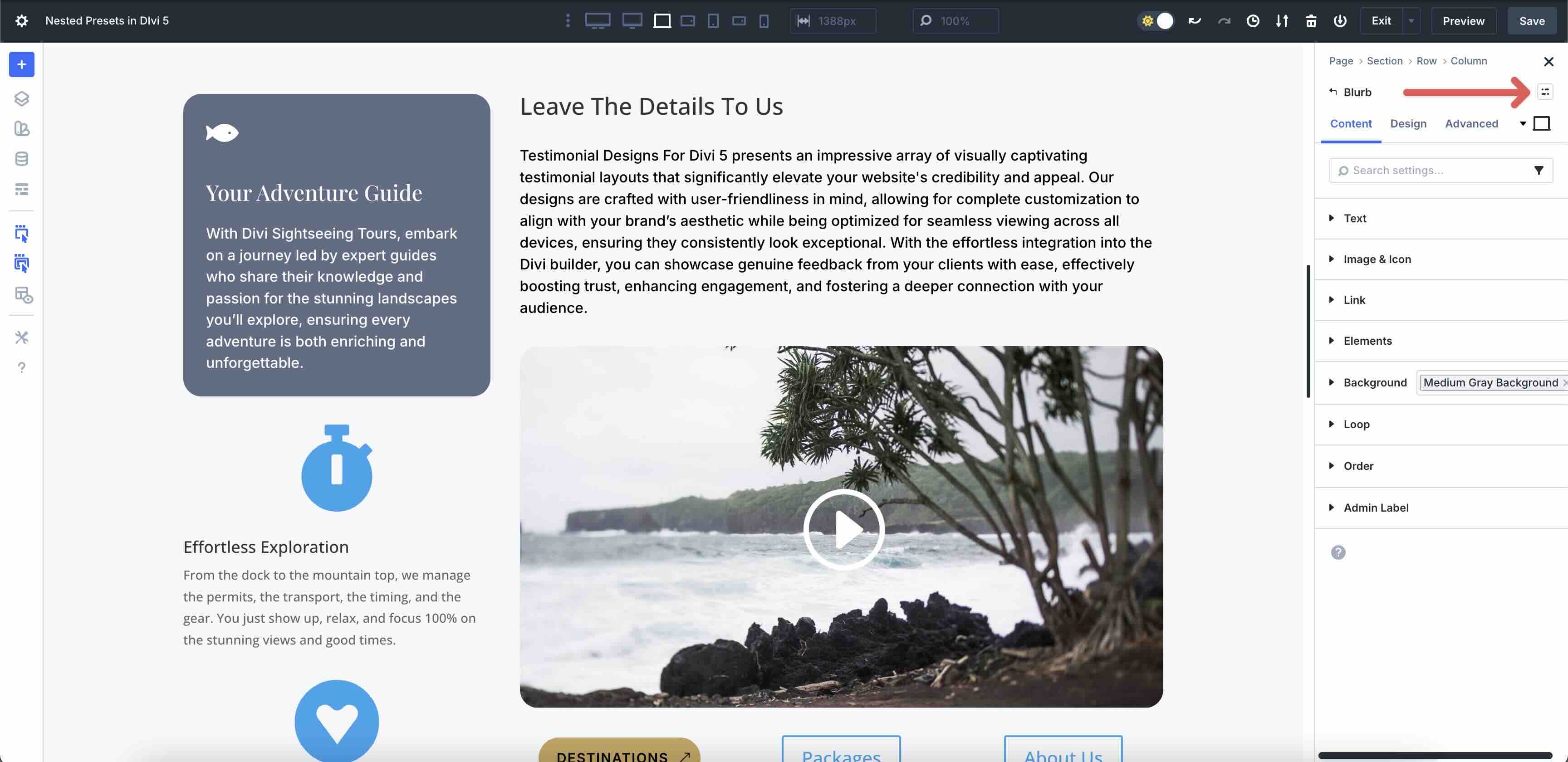 Nested Presets in Divi 5