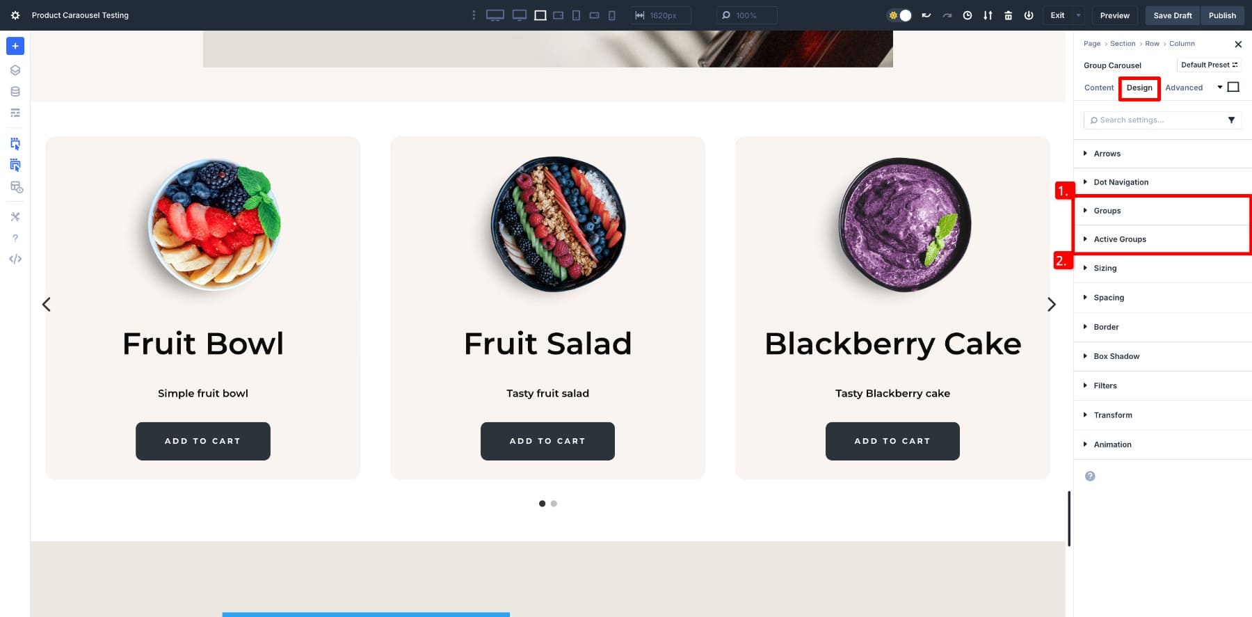 active groups and groups