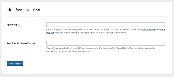 Add app info details in BuddyBoss