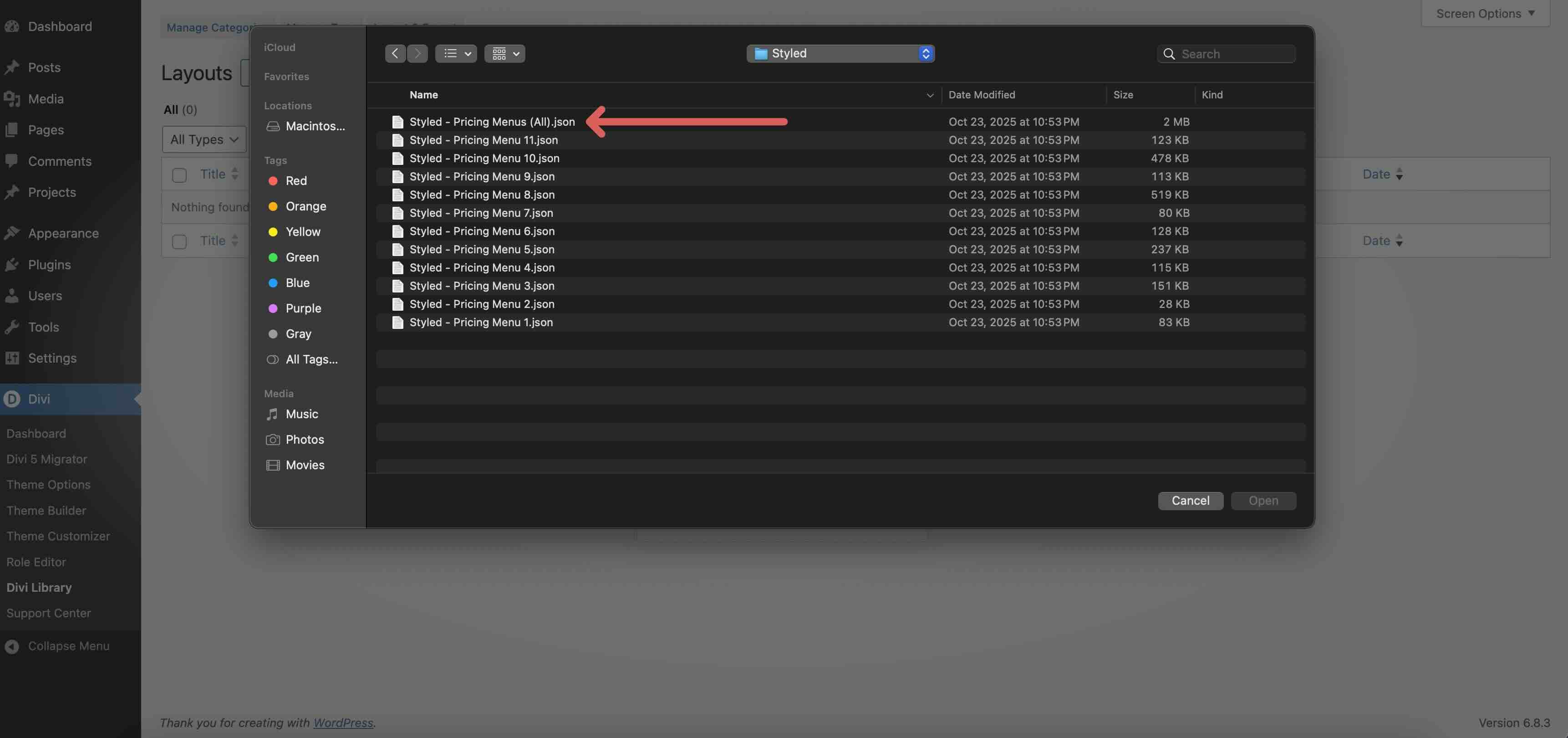 Pricing Menus For Divi 5