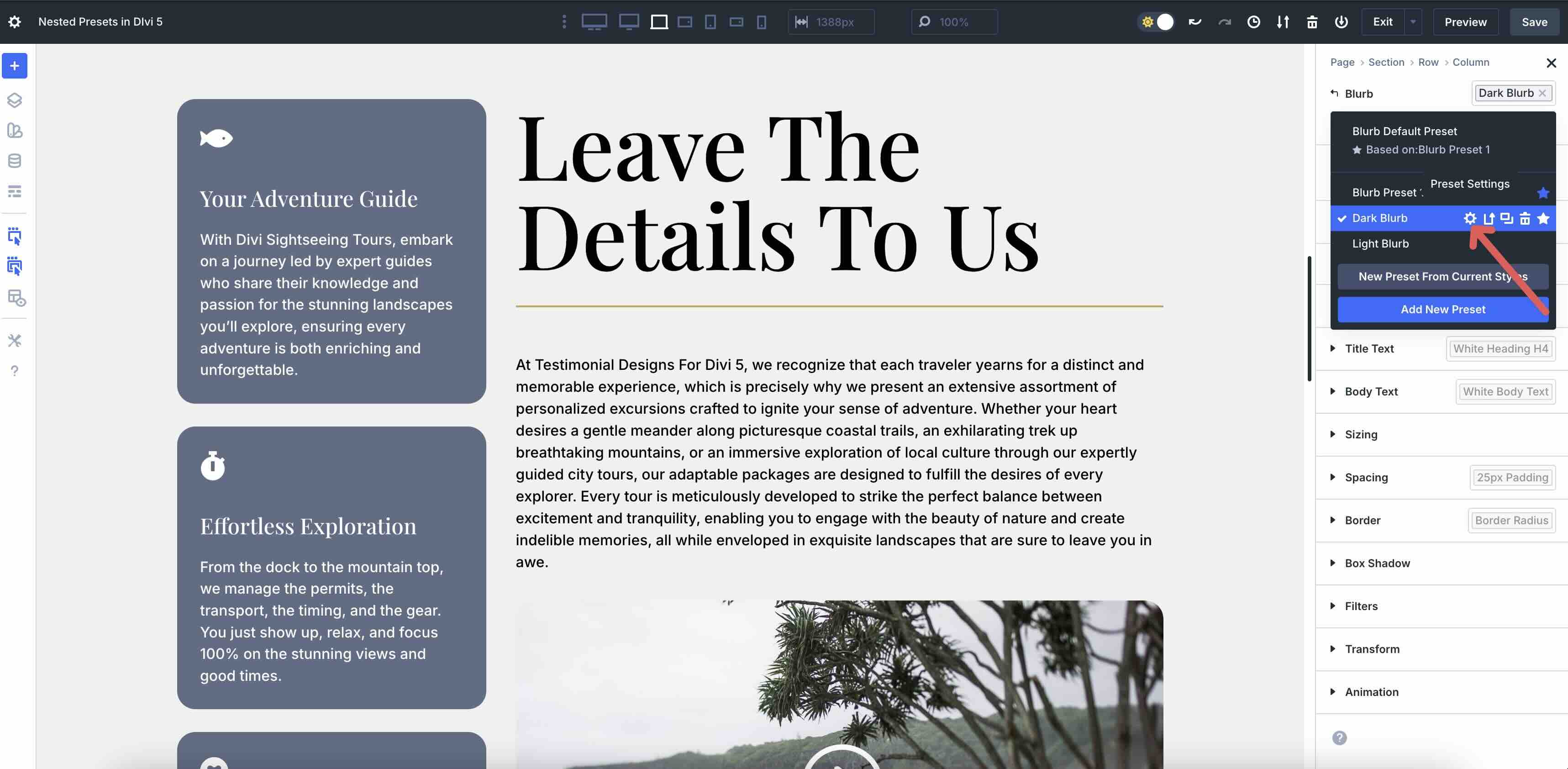 Nested Presets in Divi 5
