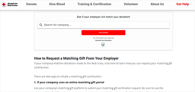 Gift matching preview with American Red Cross