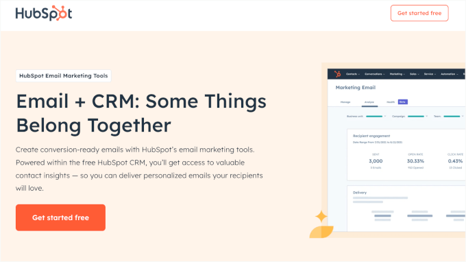 HubSpot's homepage