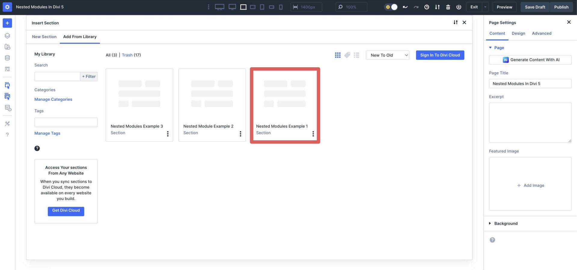 Nested Modules in Divi 5