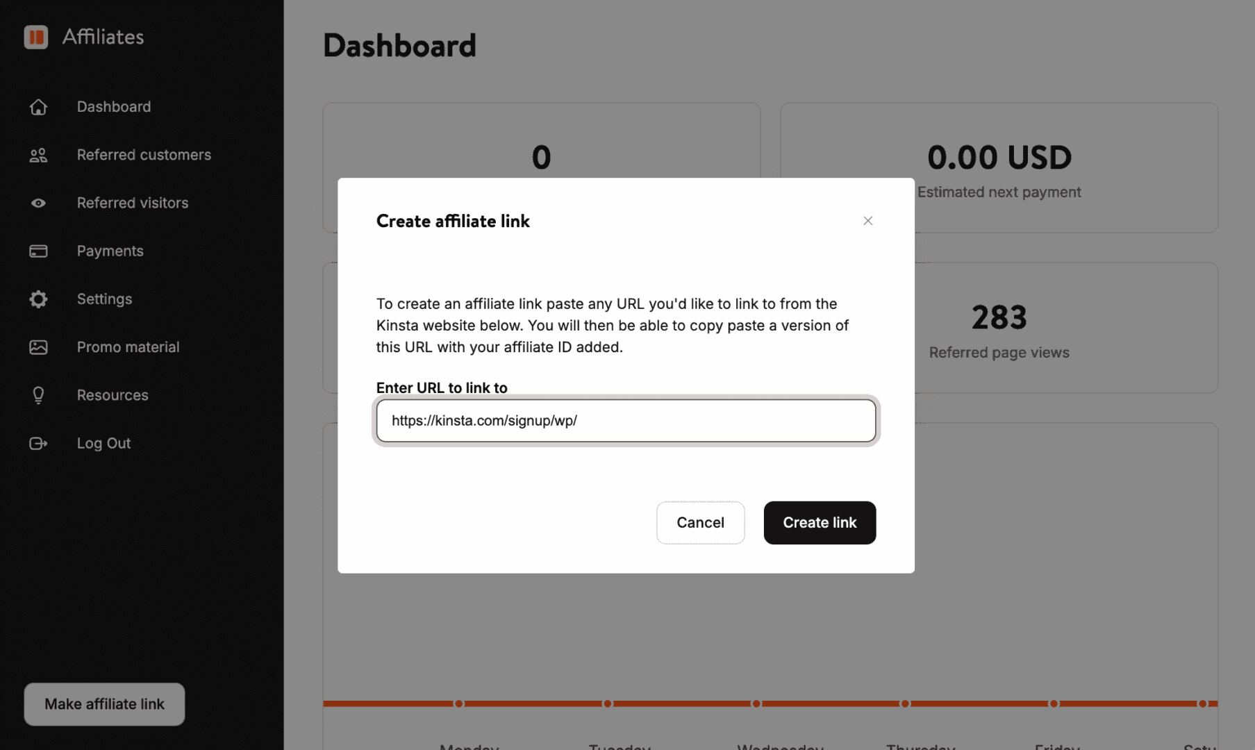 You can direct your affiliate link to any page on the Kinsta website.