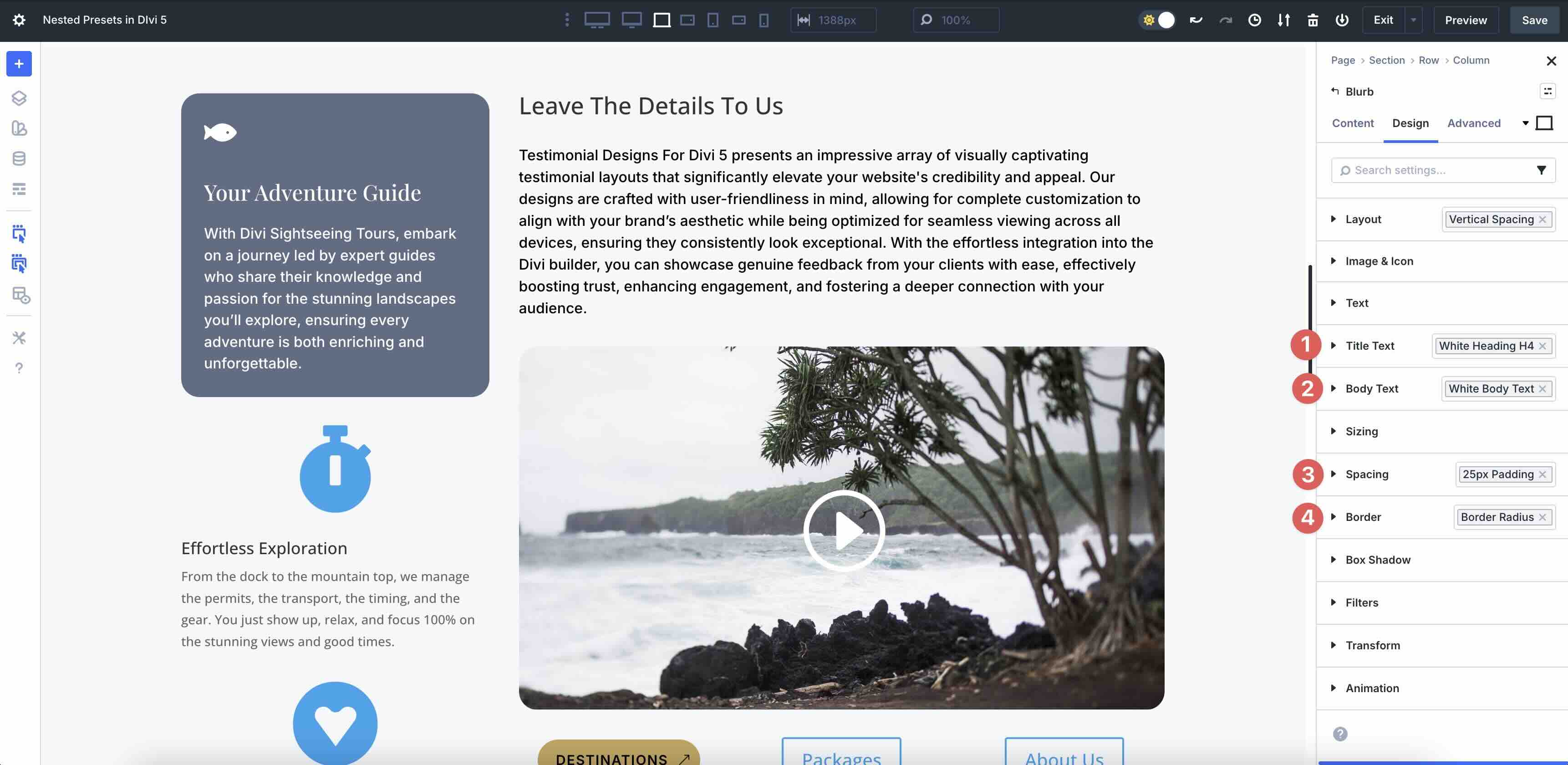 Nested Presets in Divi 5