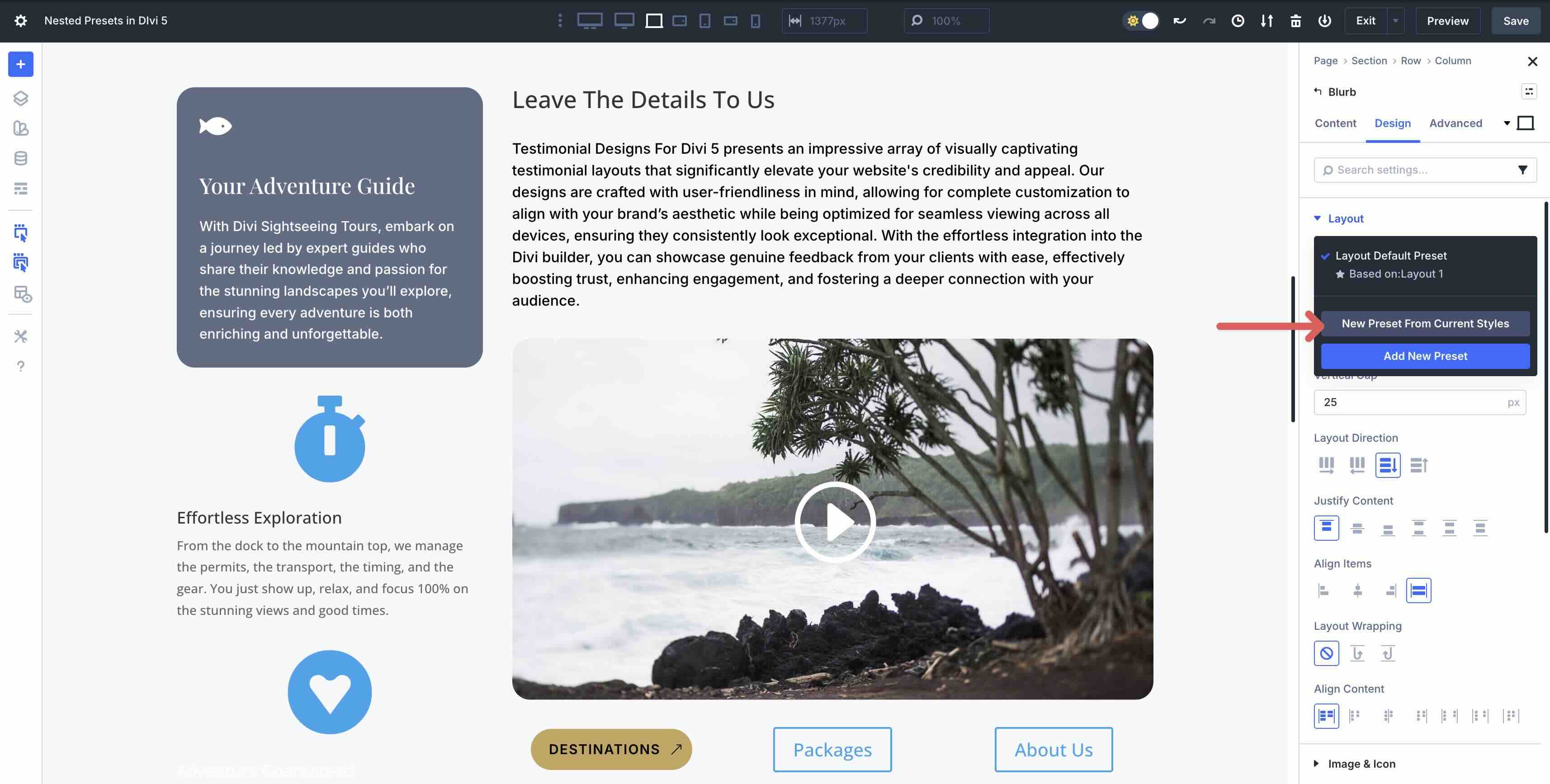 Nested Presets in Divi 5