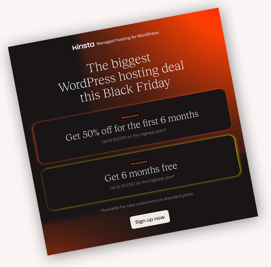 An example of the Black Friday promotional banners availabl to affiliates.