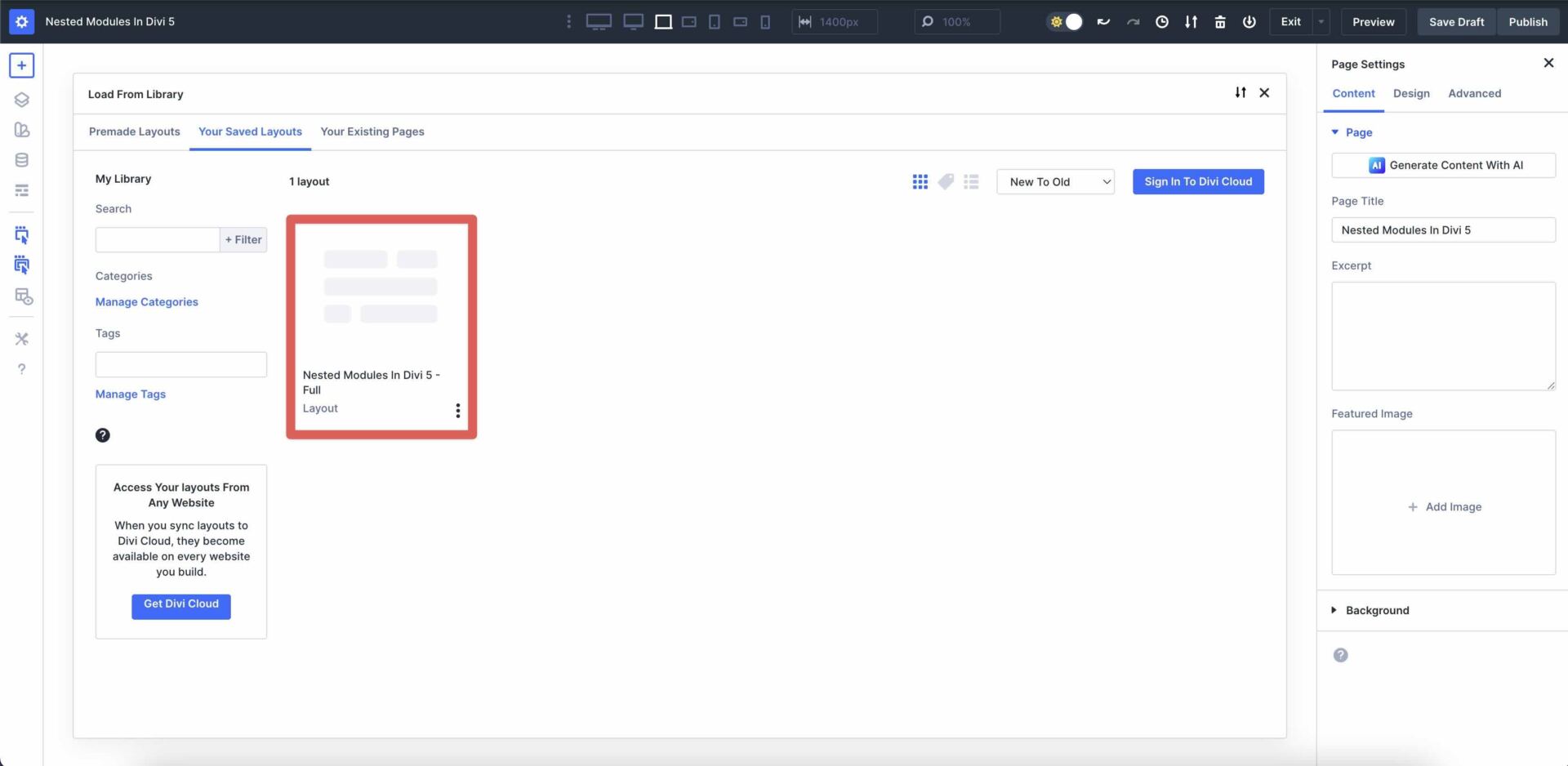Nested Modules in Divi 5