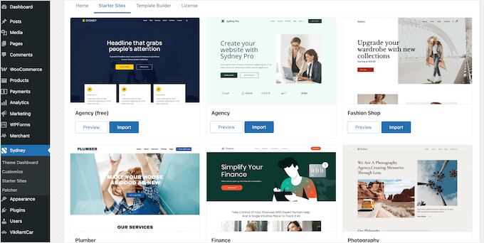 Sydney's Starter Sites