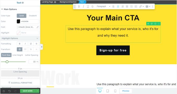 Making changes to variation
