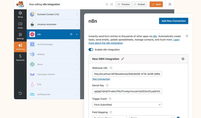 WPForms n8n integration