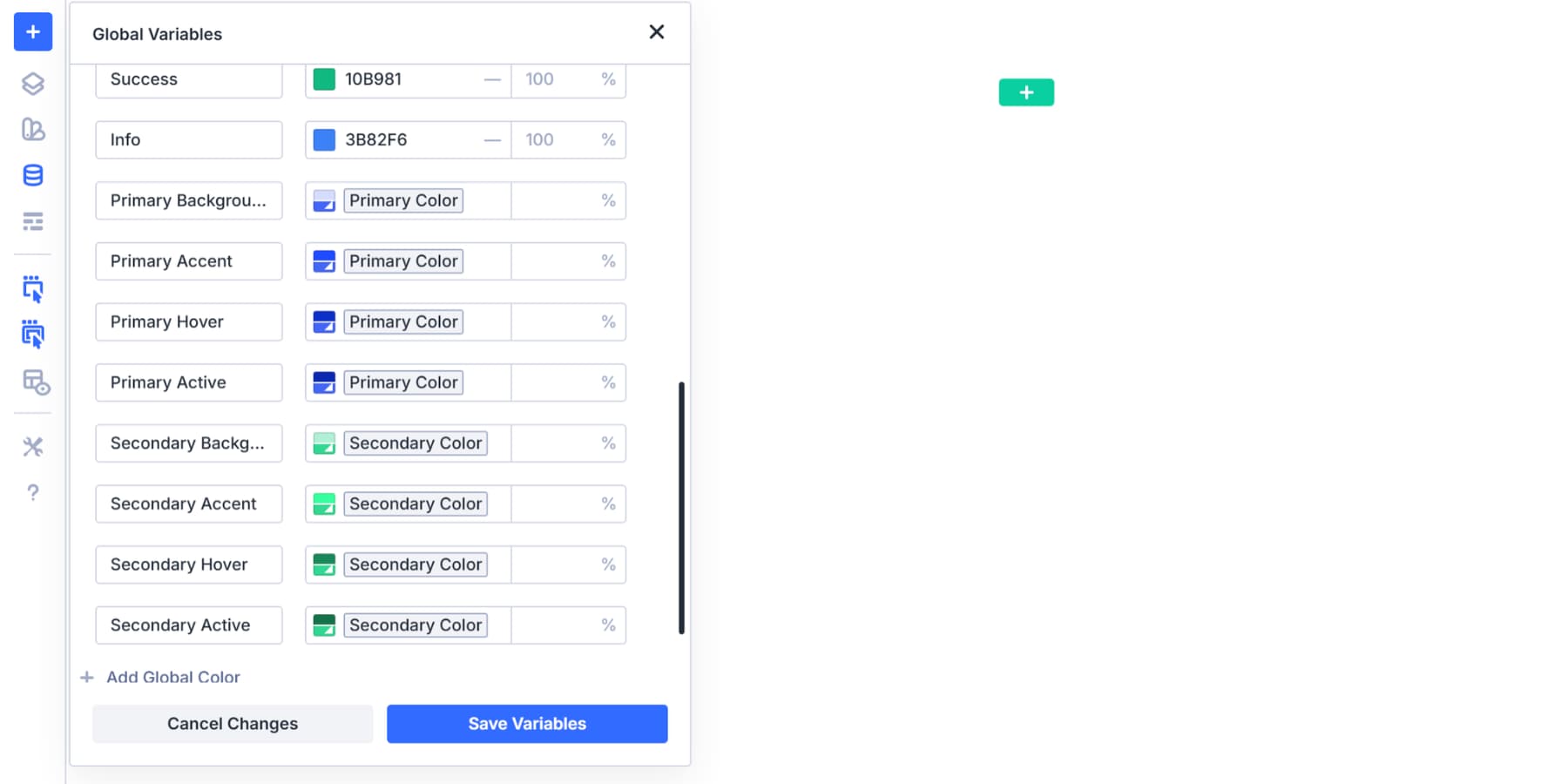 A screenshot of creating secondary color shades in Divi 5
