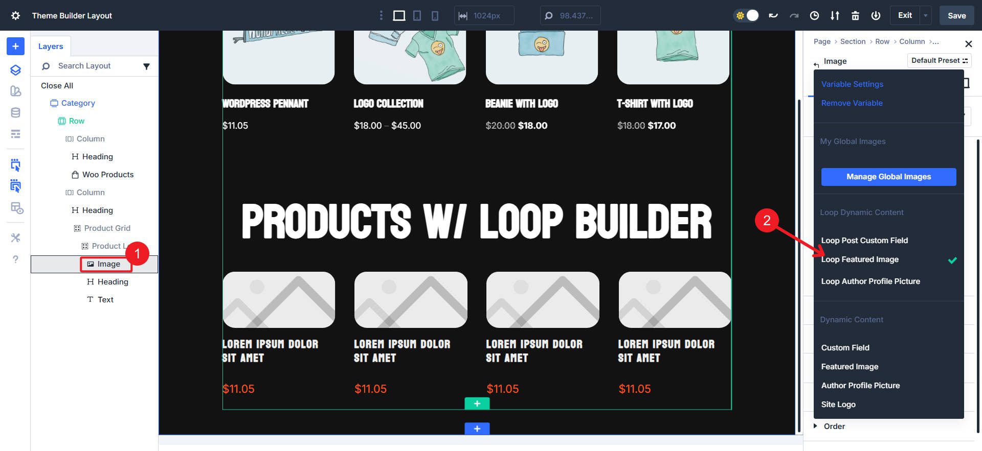Dynamic Content Assigned to Loop Elements