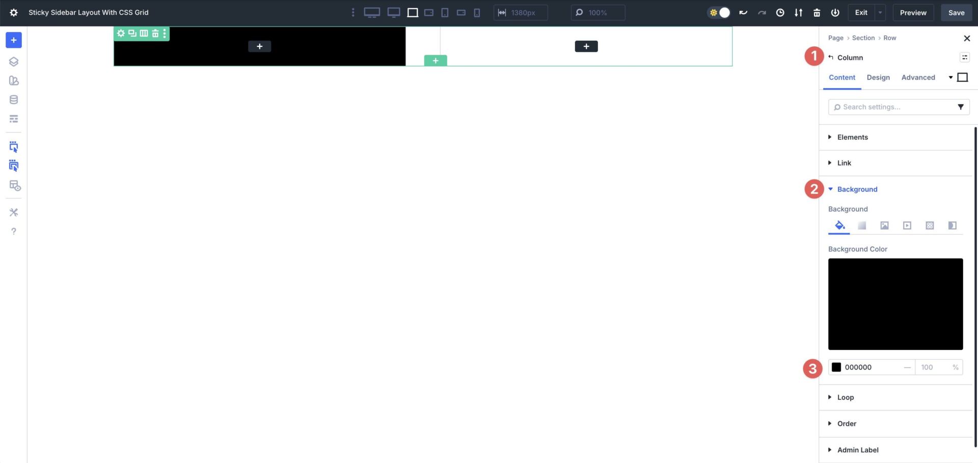 add a background color in Divi 5