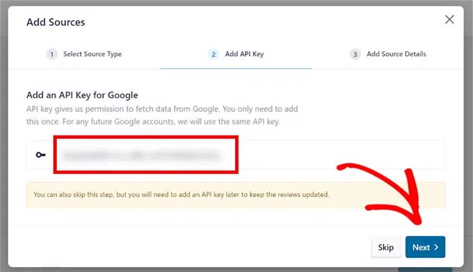 Add Google API key in Smash Balloon