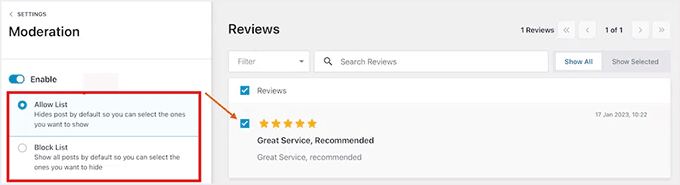 Choose Allowlist or Denylist for Google Reviews in Smash Balloon