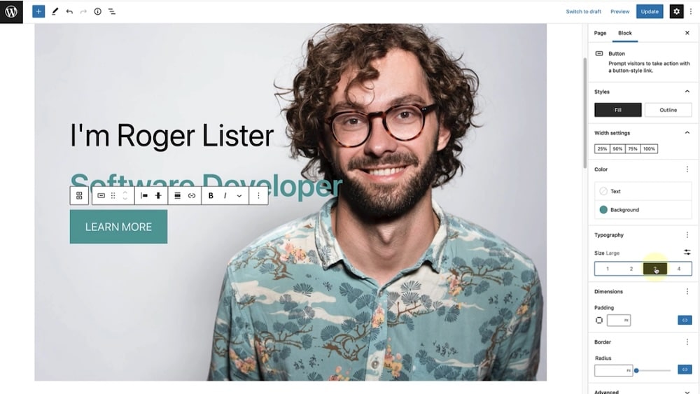 Cover block in WordPress