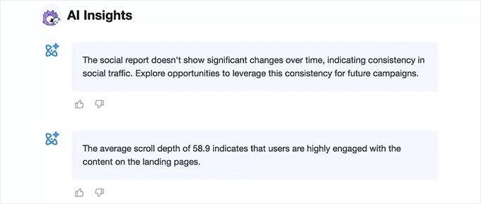 MonsterInsights AI insights