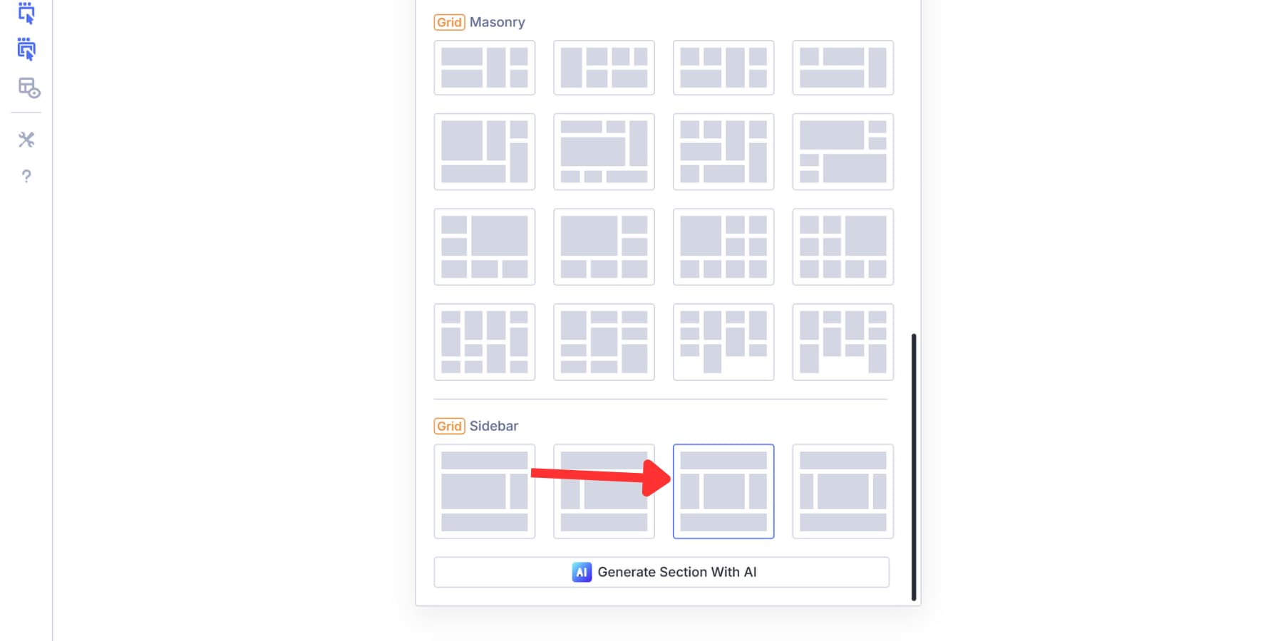 A screenshot of the holy grail layout available in Divi 5