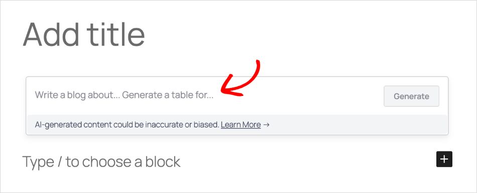 AIOSEO AI assistant block
