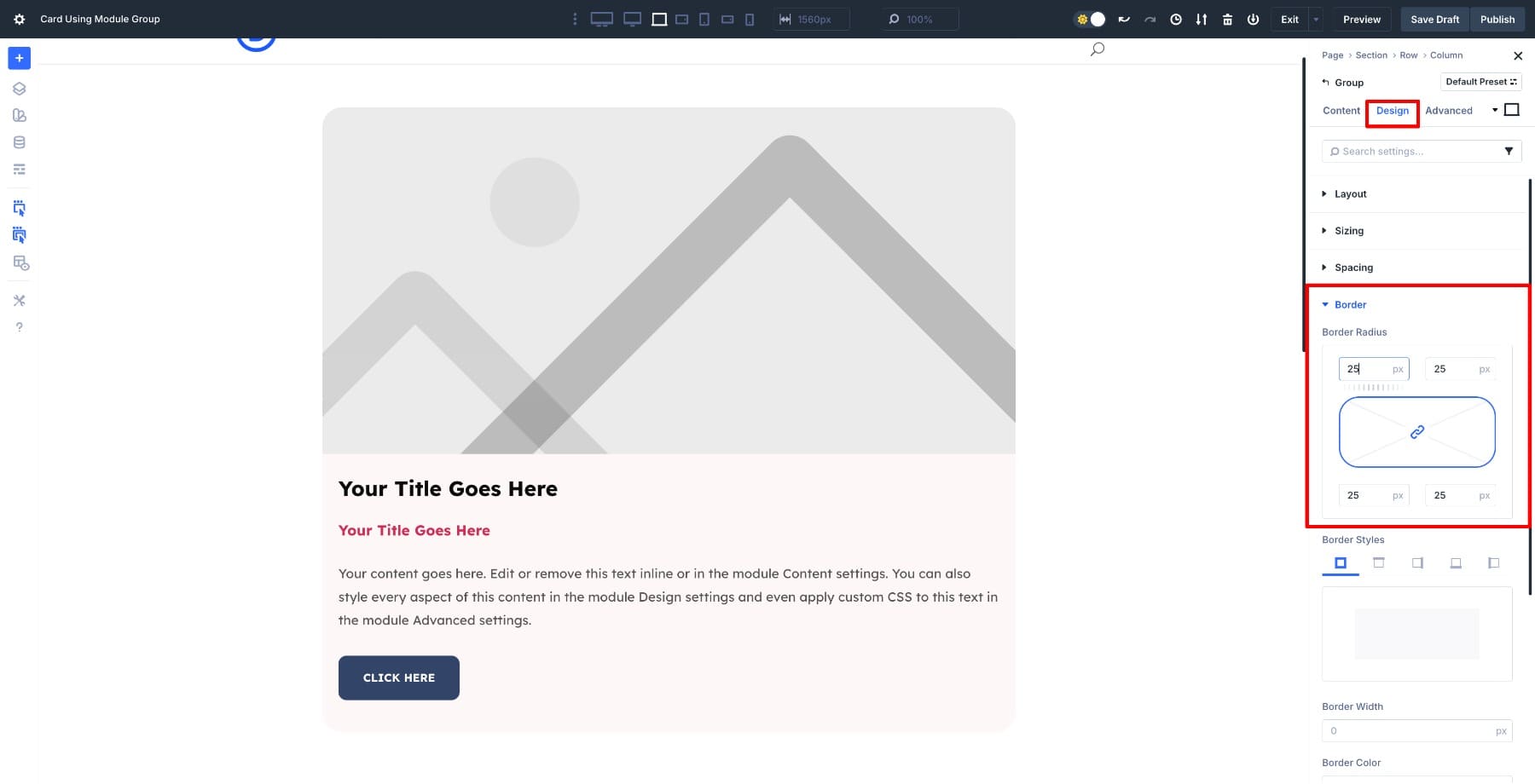 add border radius to the module group