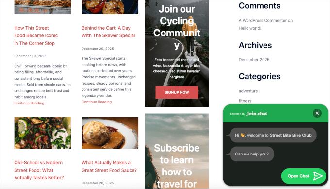 JoinChat button in dark mode