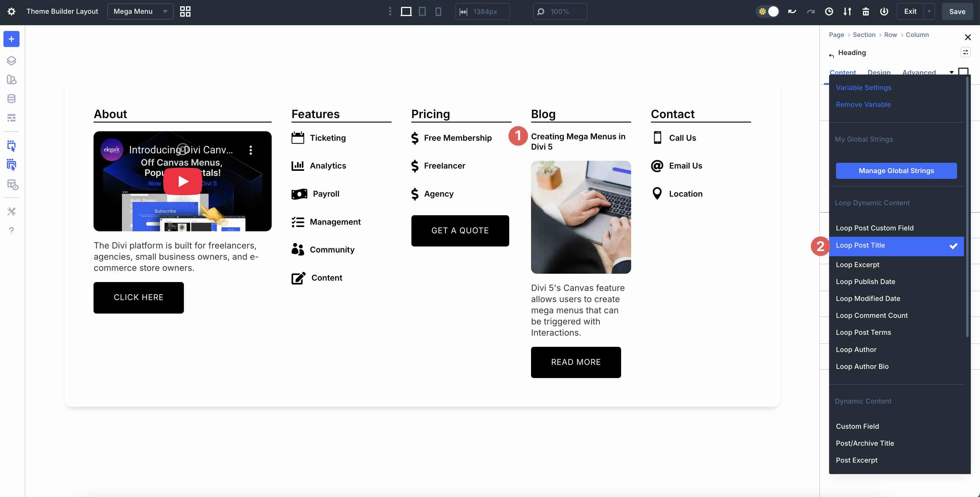 dynamic content with Loop Builder