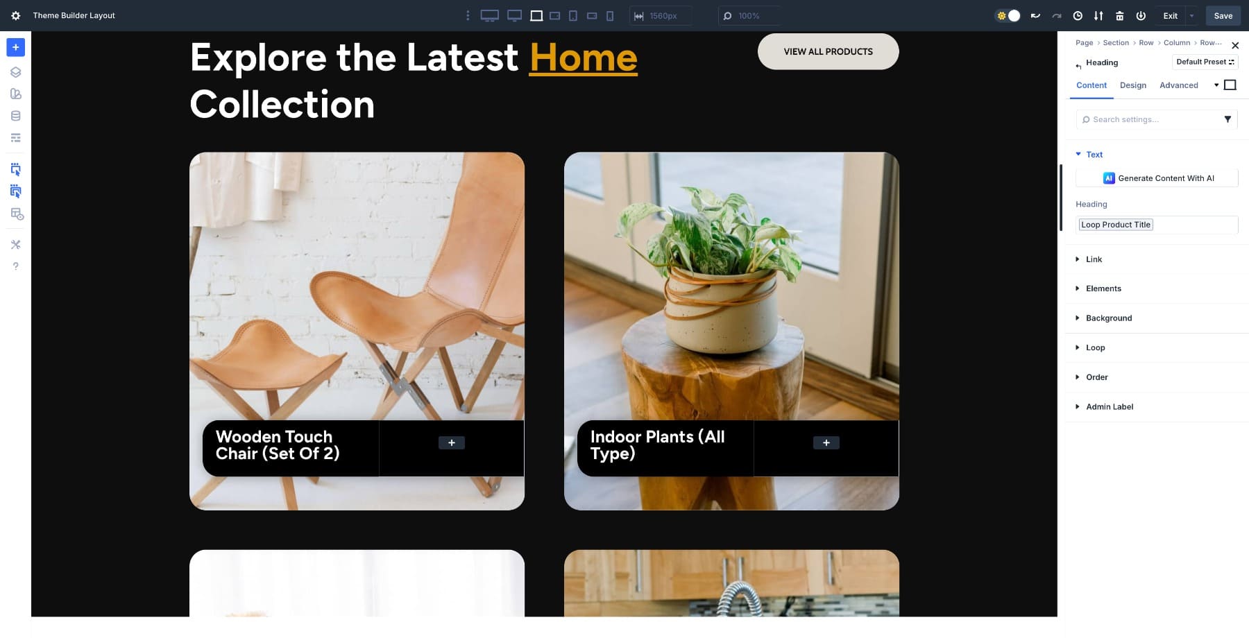looped product title