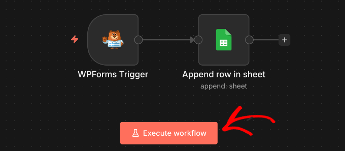 Click the Execute Workflow Button in n8n
