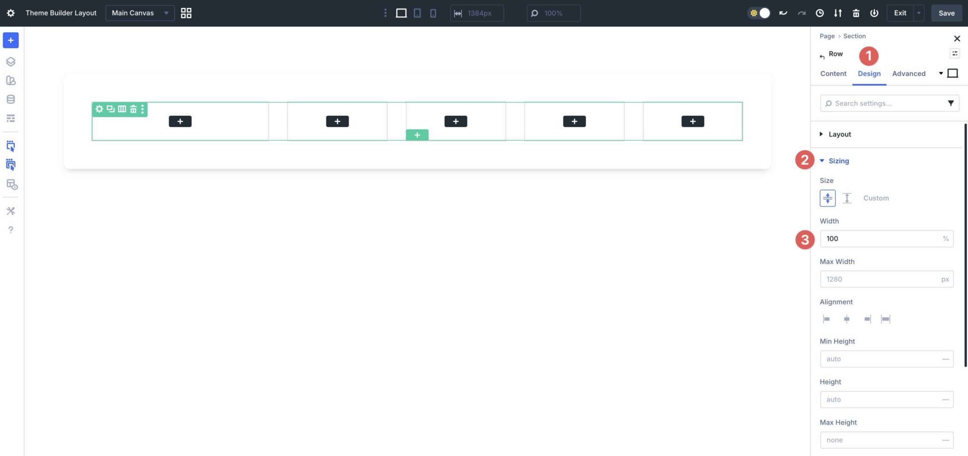 adjusting row width in Divi 5