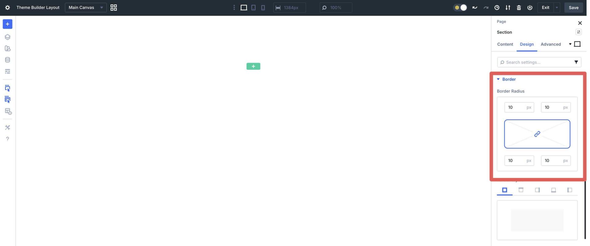 section border radius