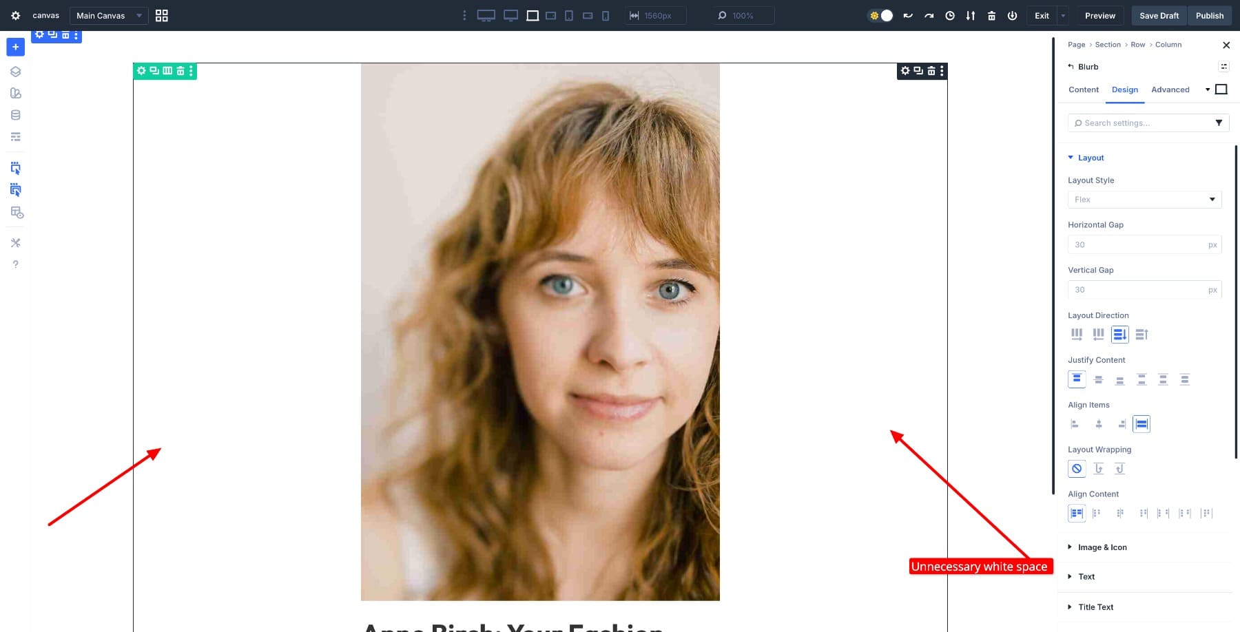 unnecessary white space