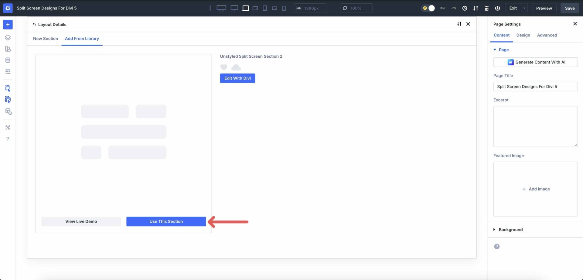 import a Divi library items
