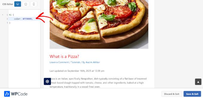 Live preview of CSS snippets