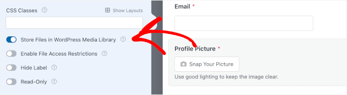 Enabling the Media Library storage option