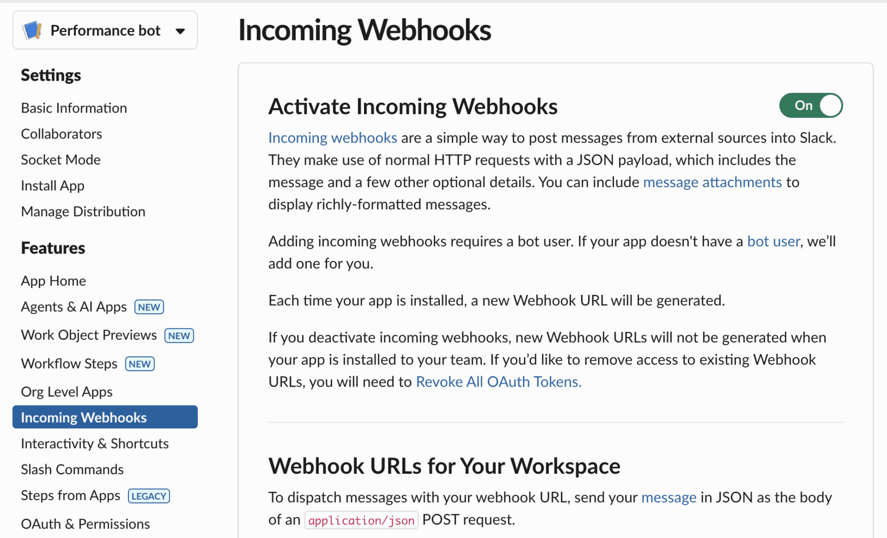 Activate Incoming Webhooks